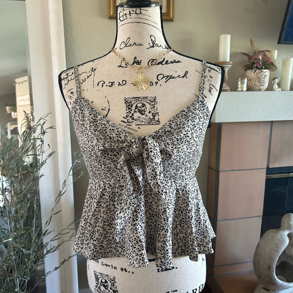 SHEIN Black and White Spotted Blouse
